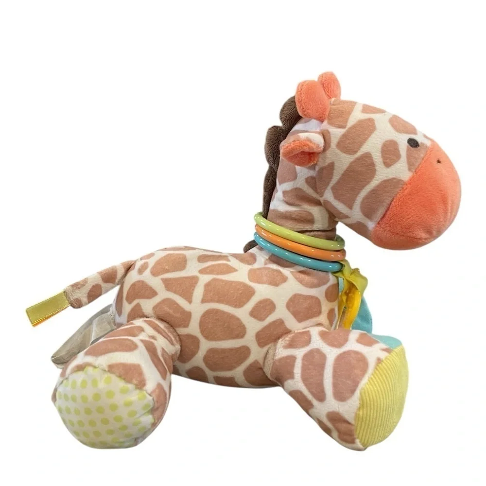 Carter's Developmental Giraffe Plush Stuffed Animal Mirror Crinkle Teether